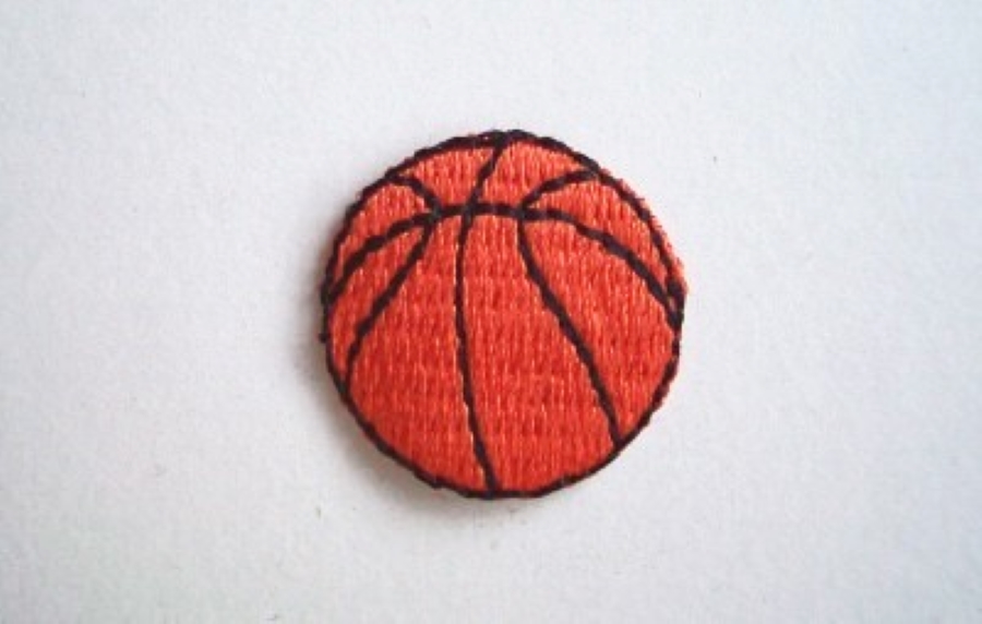 Orange/Black Basketball Applique