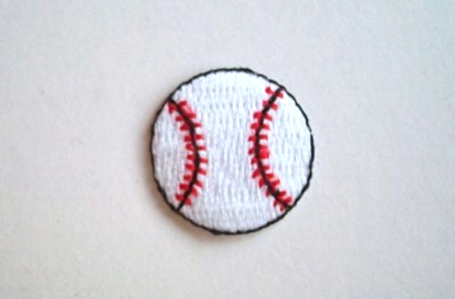 White/Red Baseball Applique