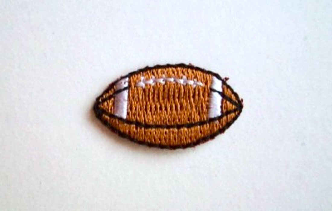 Brown/White/Black Football 7/8" Applique