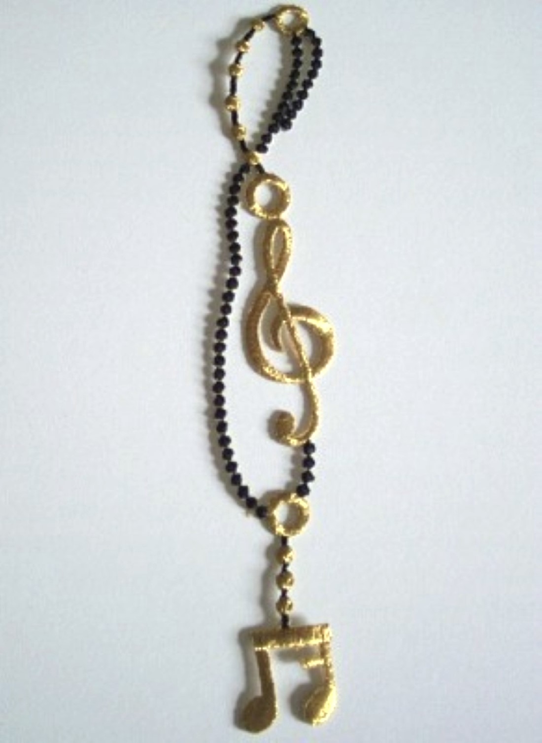 Black/Gold Music Notes Chain Applique