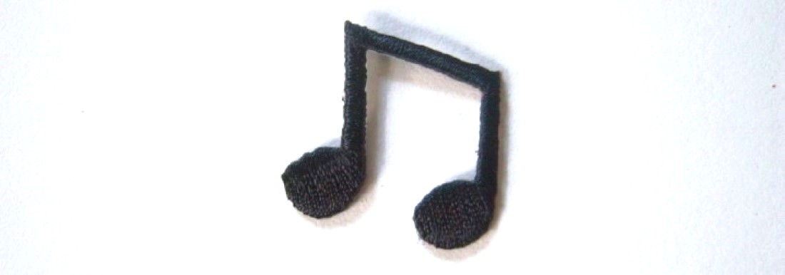 Black Quarter Note Music Iron On Applique