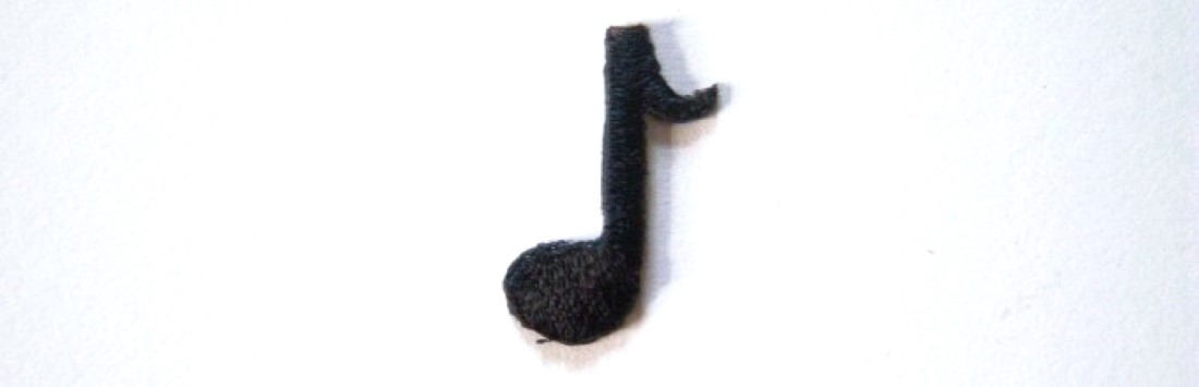 Black Eighth Note Music Iron On