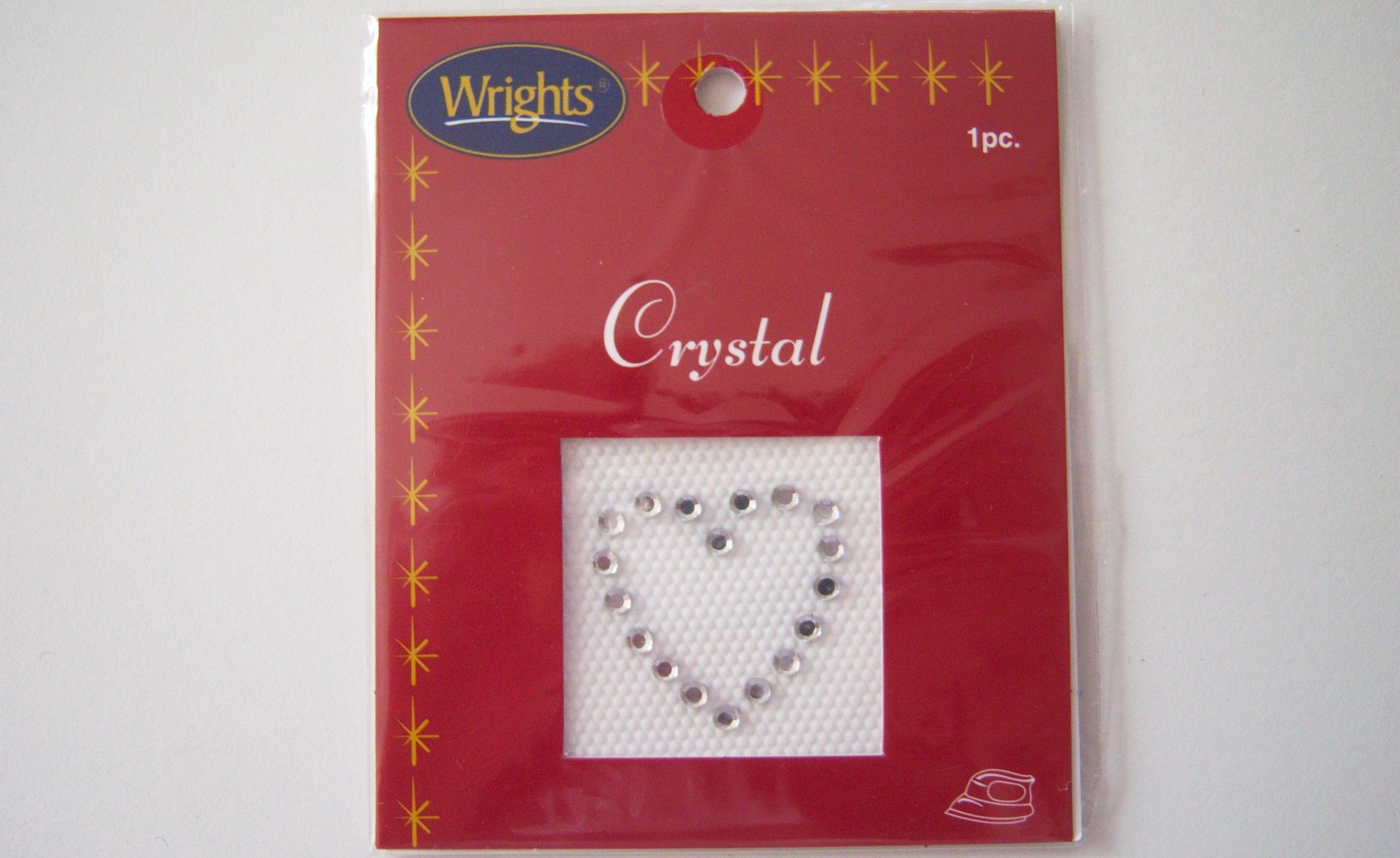 Wrights Rhinestone 1" Heart