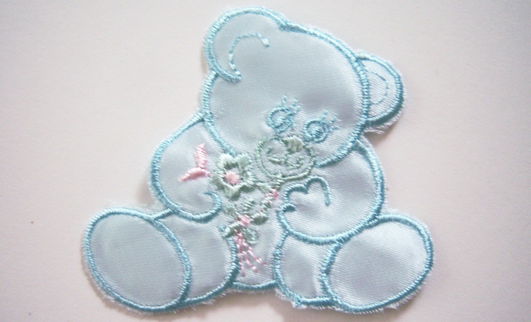 Blue Satin Bear Applique