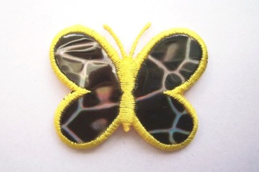 Yellow/Black Vinyl Hologram Applique