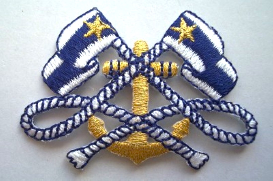 Navy Crossed Flags Applique