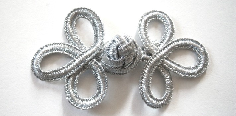 Silver Metallic 1 1/2" x 2 3/4" Frog Closure