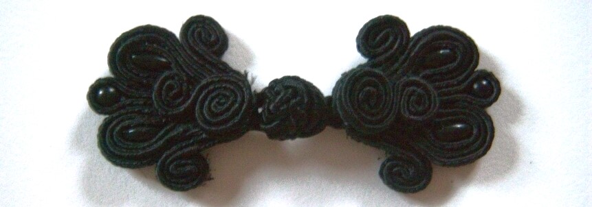 Black Beaded 1 1/8" x 2 1/2" Frog Closure