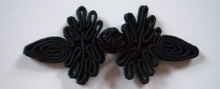 Black Chinese 1 1/4" x 3" Frog Closure