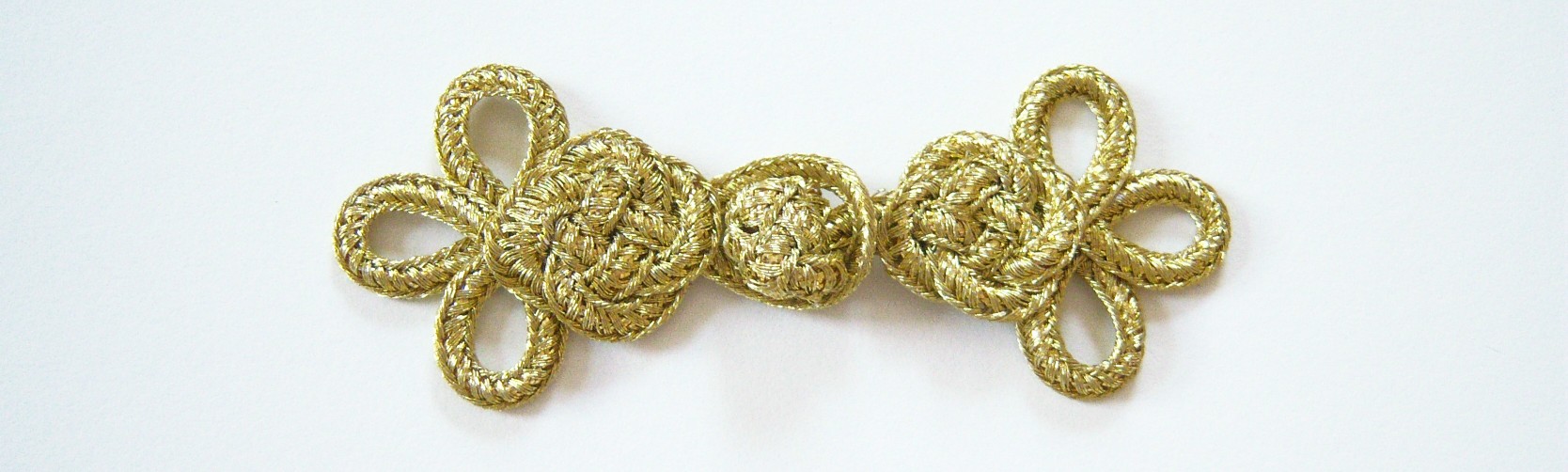 Gold Metallic 1 1/4" x 3 1/4" Frog Closure