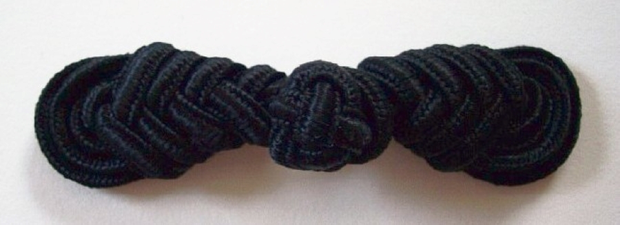 Black Chinese 3/4" x 3" Frog Closure