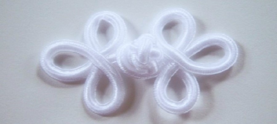 White Loop 1 1/2" x 3" Frog Closure