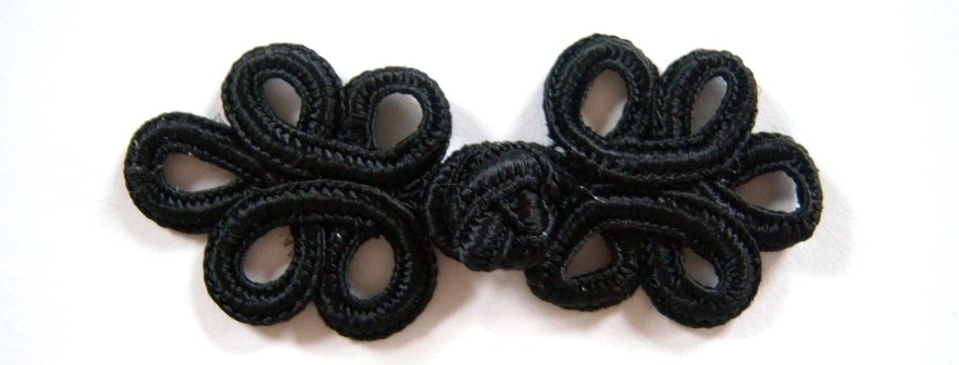 Black 5 Loop 1 1/8" x 2 5/8" Frog Closure