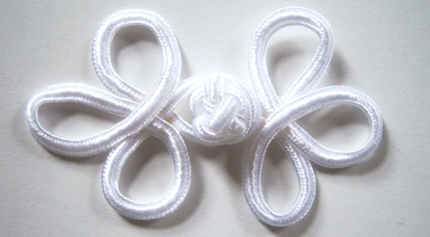 White Loop 1 5/8" x 3" Frog Closure