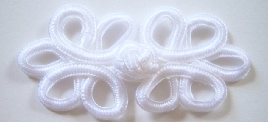 White 5 Loop 1 1/2" x 3 1/2" Frog Closure