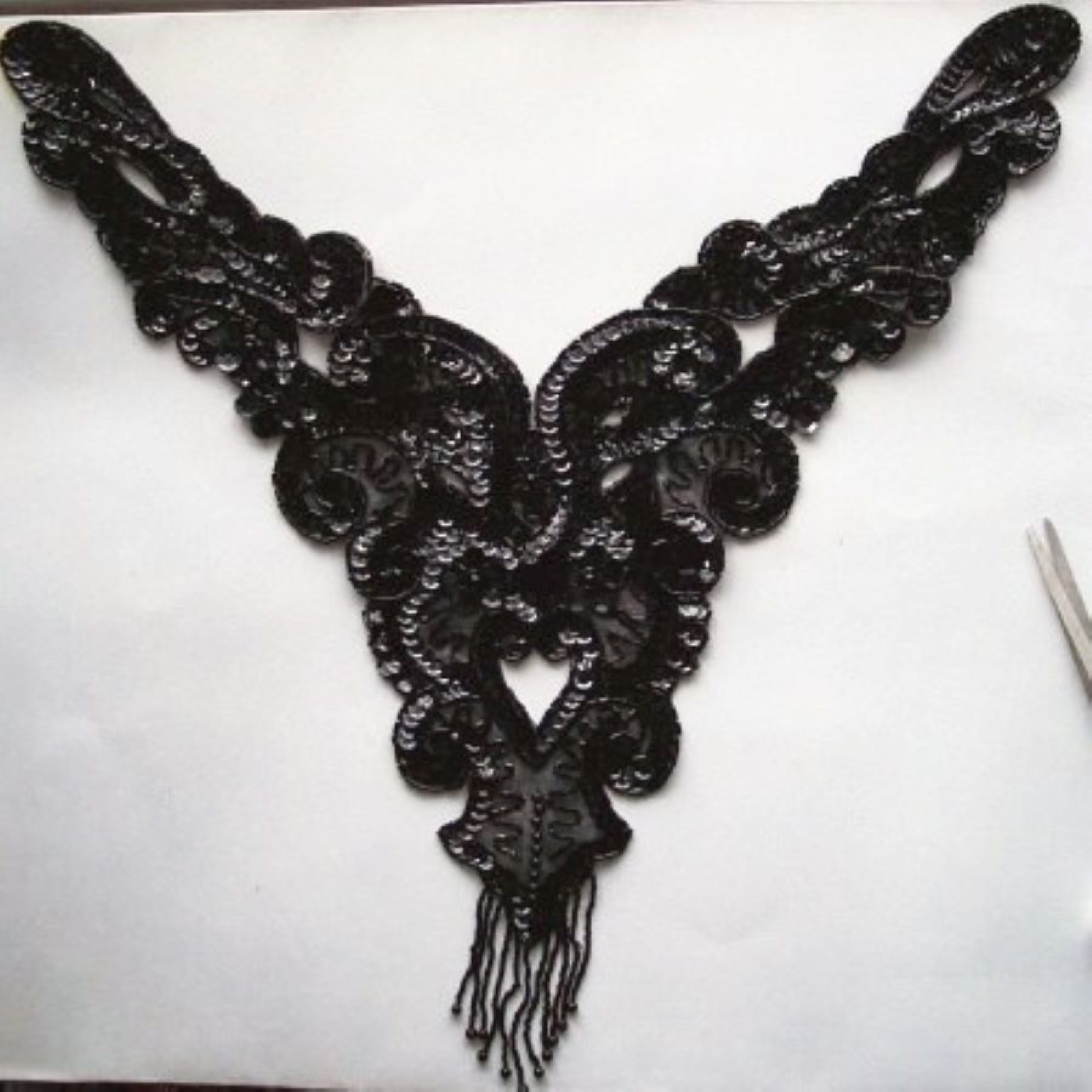 Black Sequin/Beaded Applique