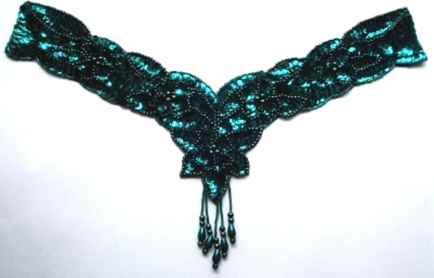 Emerald Green Bead/Sequin 14" Applique