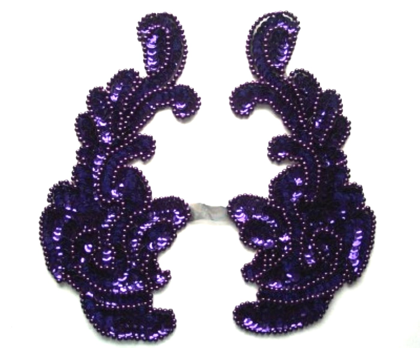 Purple Sequin 9 1/4" Applique Pair