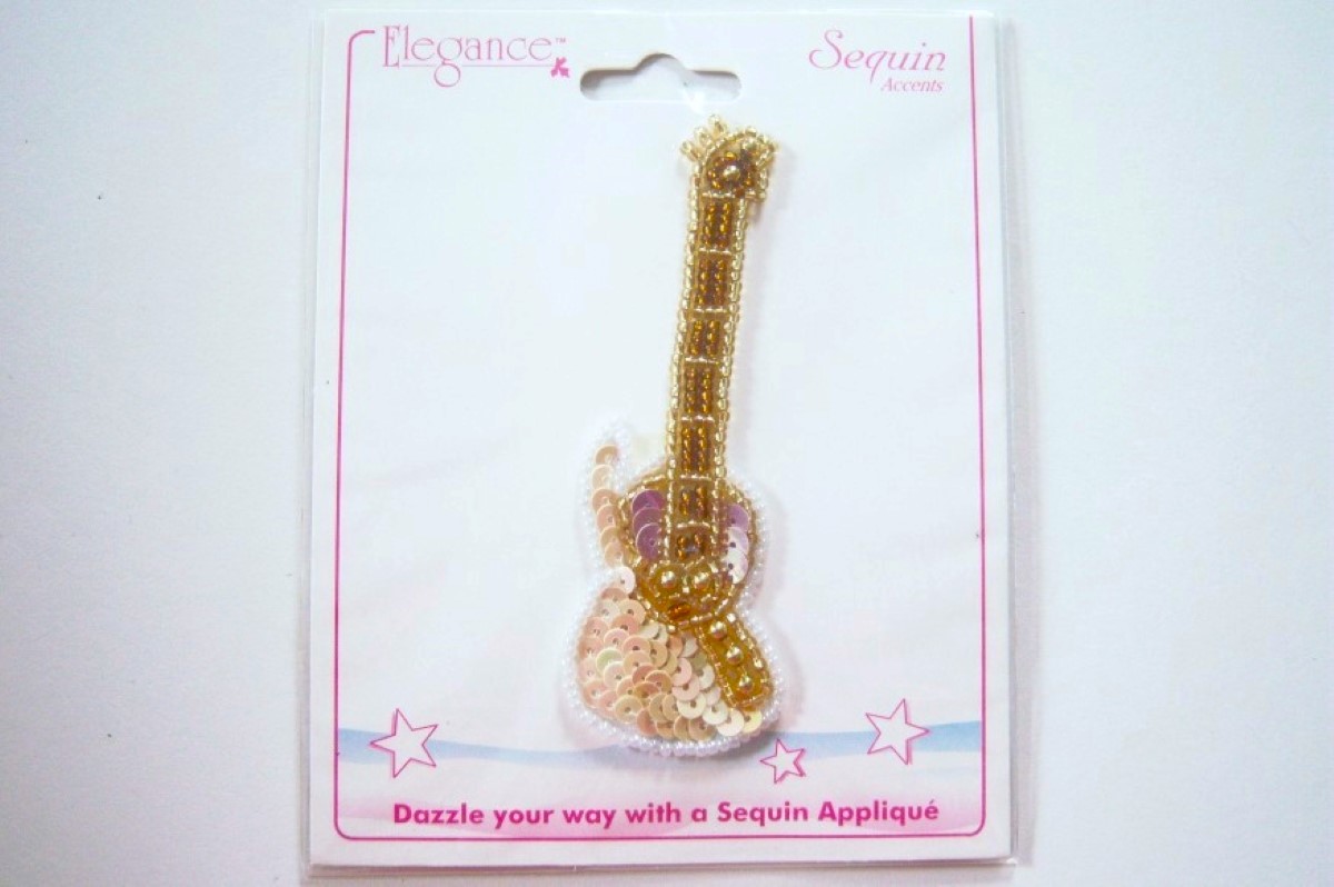 Elegance Sequin 3 3/4" Guitar Applique