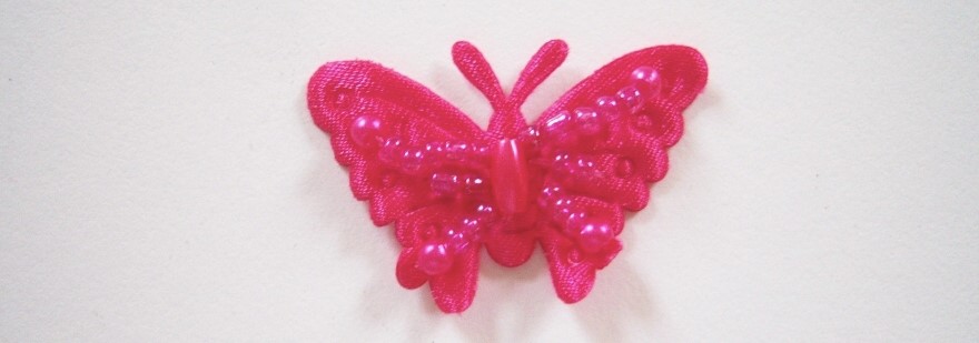 Shocking Pink Butterfly 3/4" Applique