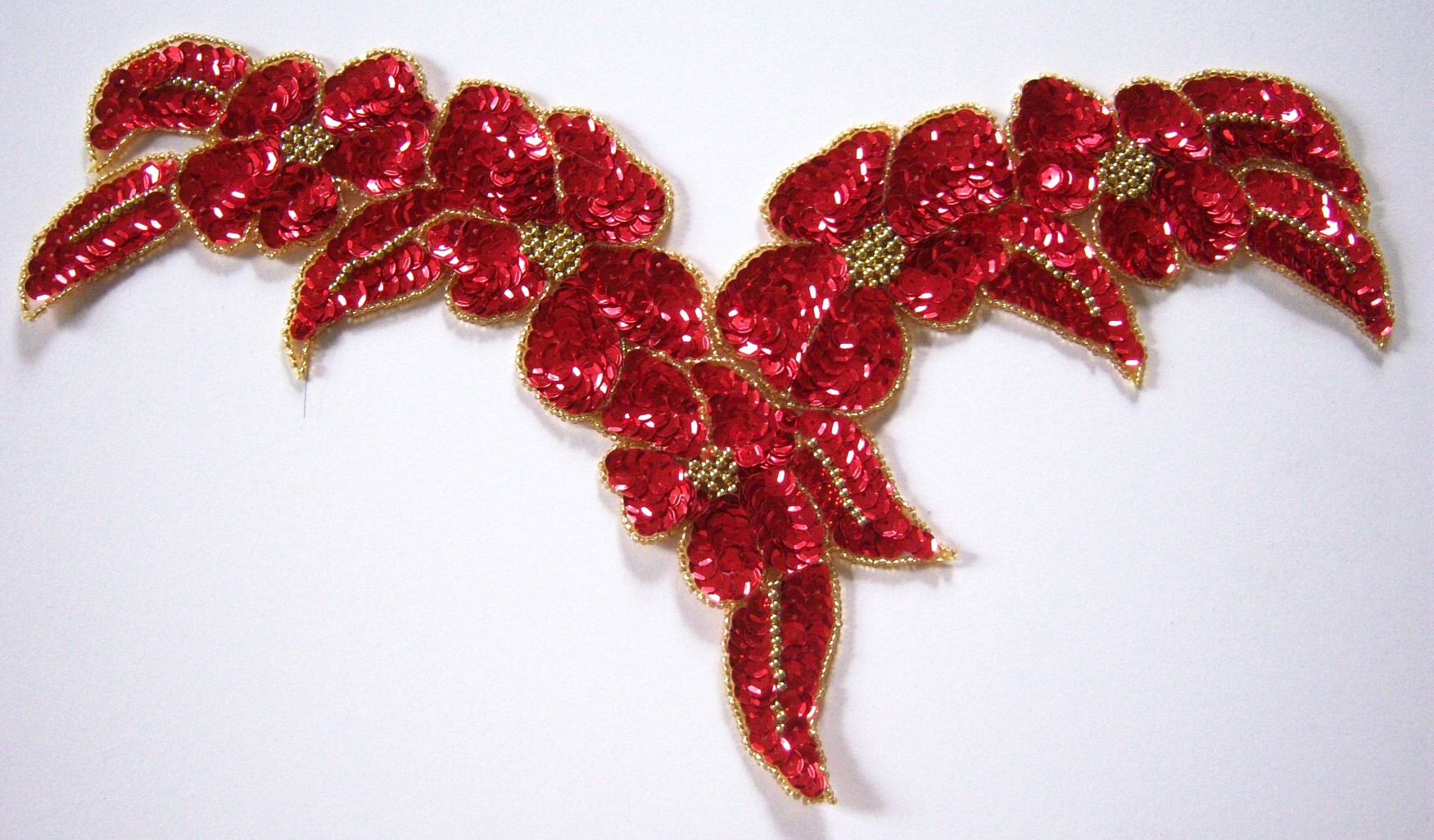 Red Sequin Gold Bead Yoke