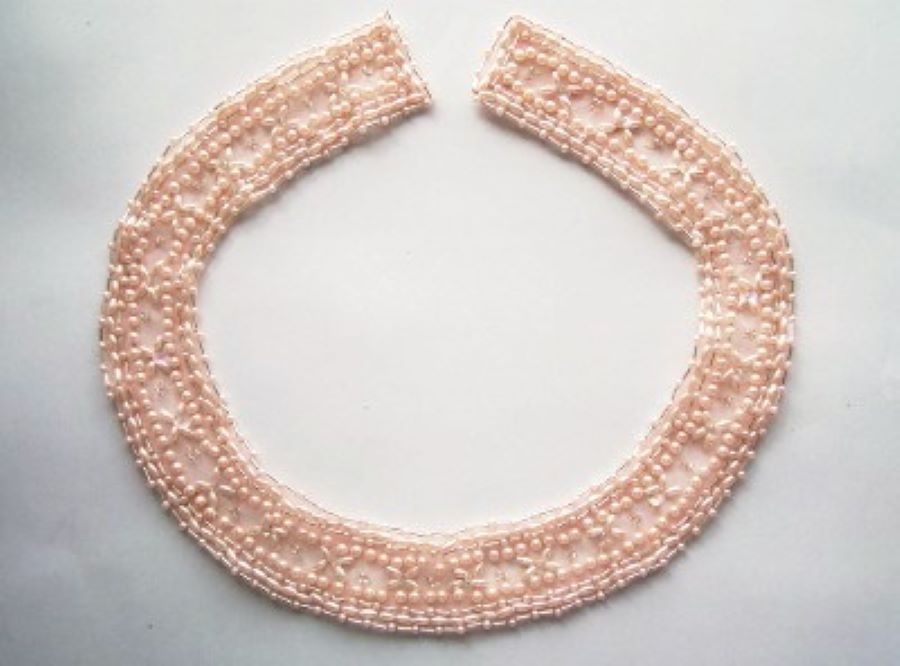 Pink Pearl/Silver Bead 21" Choker/Yoke