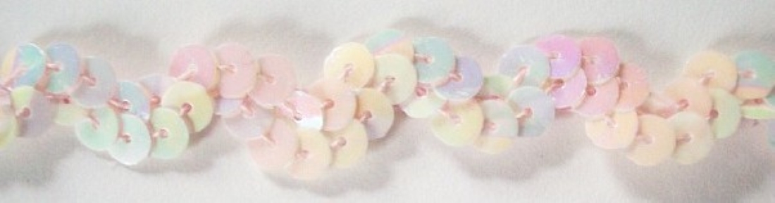 Pastel Iridescent 5/8" Wavy Sequin Trim