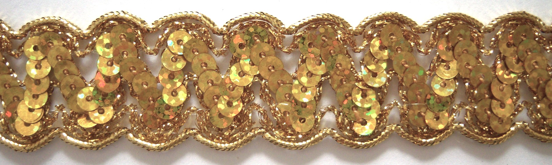 Gold Prism Sequin 1 1/8" Border Braid