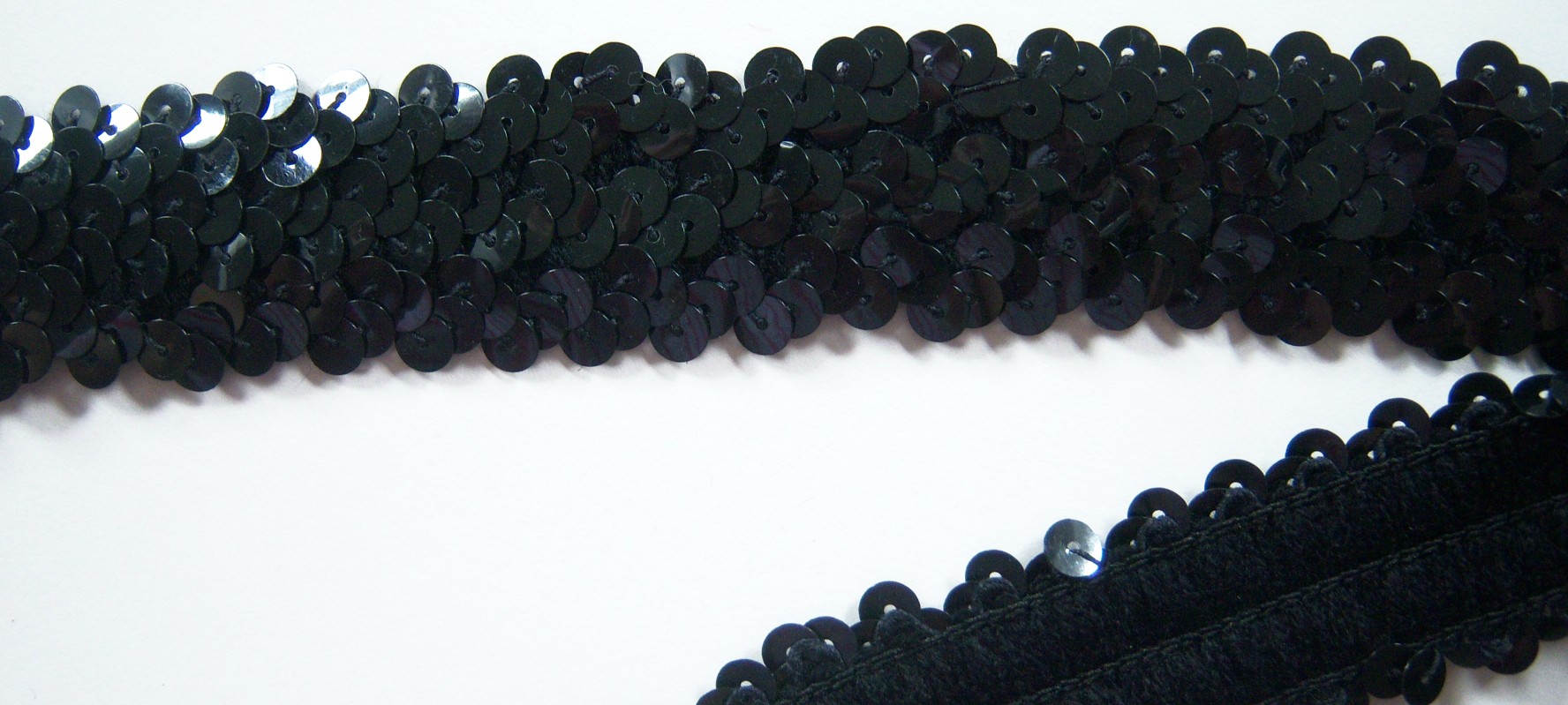 Black 1 1/4" Stretch Sequins