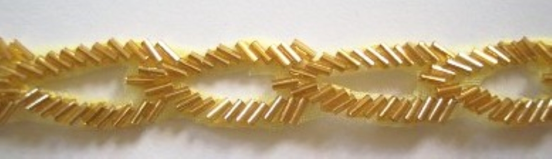 Gold Beaded Organza Chain 5/8" Trim