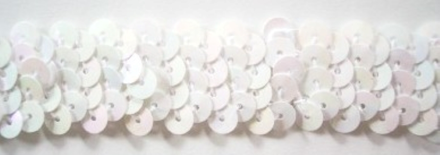 White Iridescent 3/4" Stretch Sequin