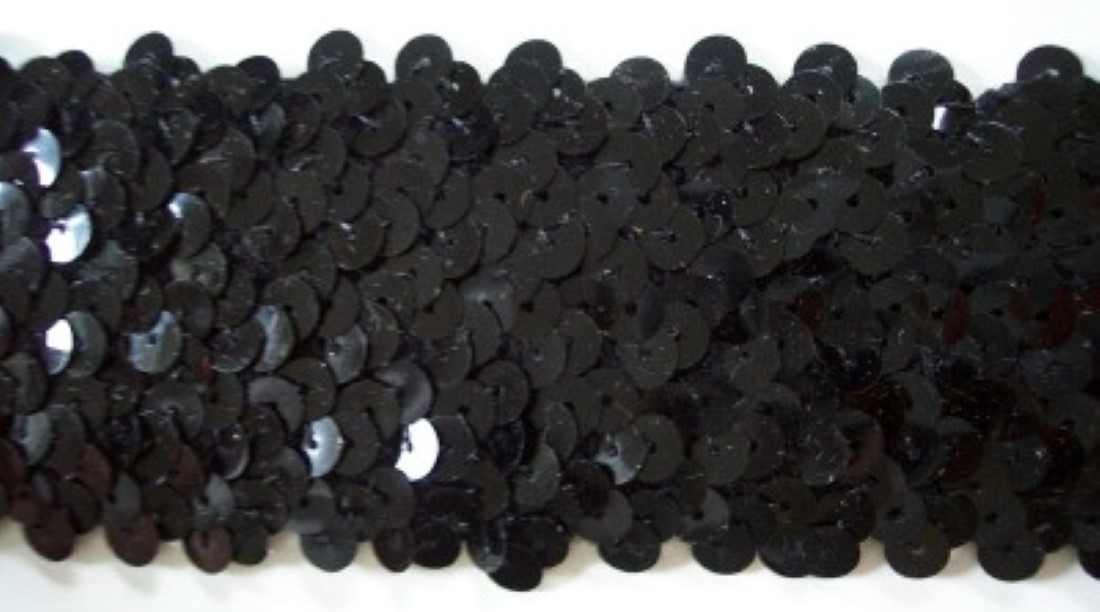 Black 2" Stretch Sequin Trim
