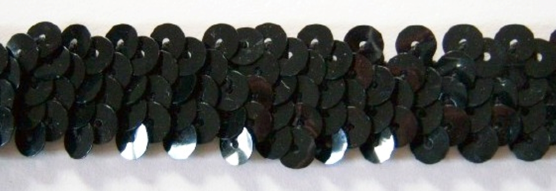 Black 3/4" Stretch Sequins