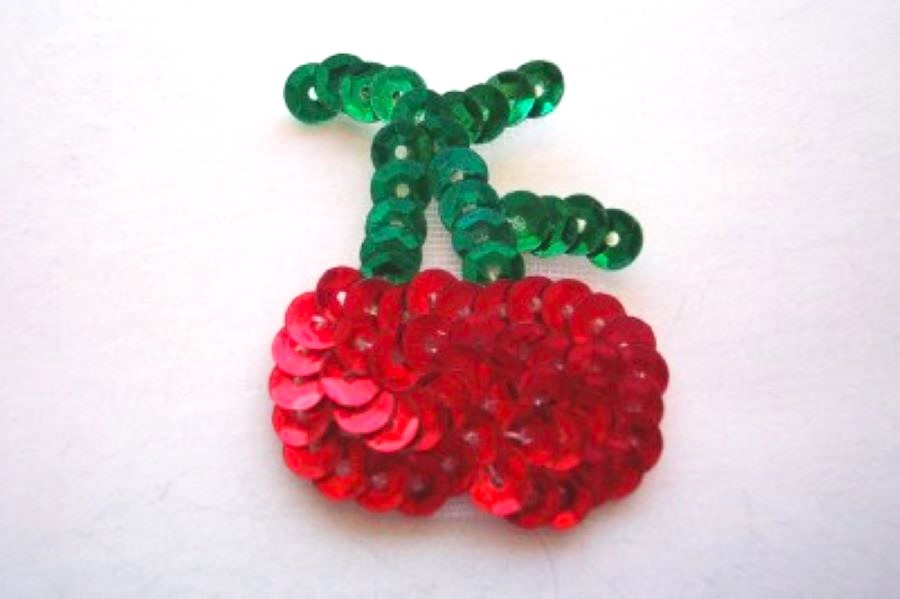 Cherries Sequin Sew On 1 1/4" Applique