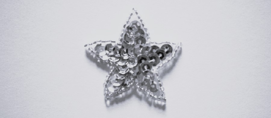 Silver Sequin 1 1/2" Star Applique