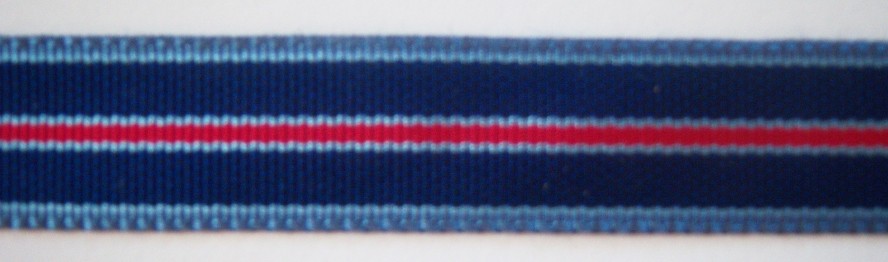 Cadet/Red/Navy Stripe 11/16" Acetate Ribbon