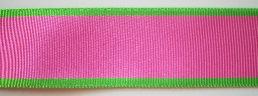 Hot Pink/Lime Stripe 1 1/2" Ribbon