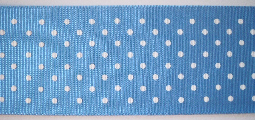 Sky Blue/White Dot 2 3/16" Ribbon