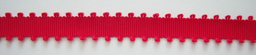 Red Picot 1/2" Acetate Grosgrain Ribbon