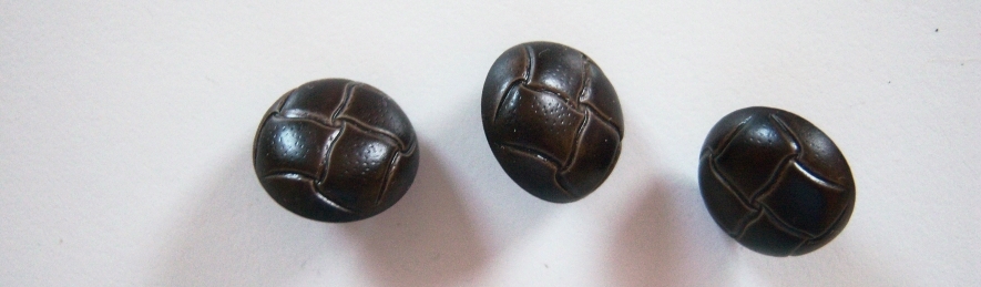 Seal Brown Faux Leather 5/8" Shank Metal Button