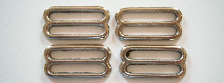 Nickel 1" Metal Two Bar Buckle