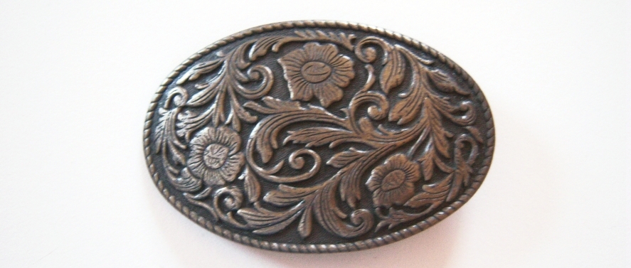 Antique Nickel 1" Metal Oval Buckle