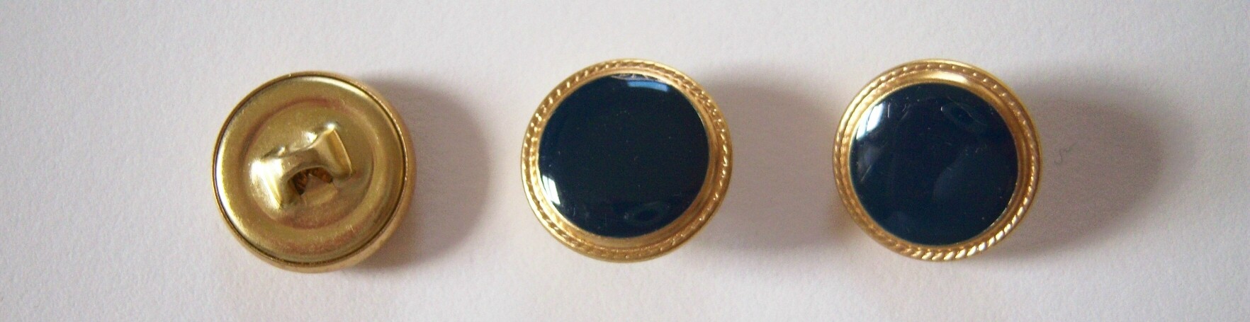 Classic Navy/Gold Rim 5/8" Metal Shank Button
