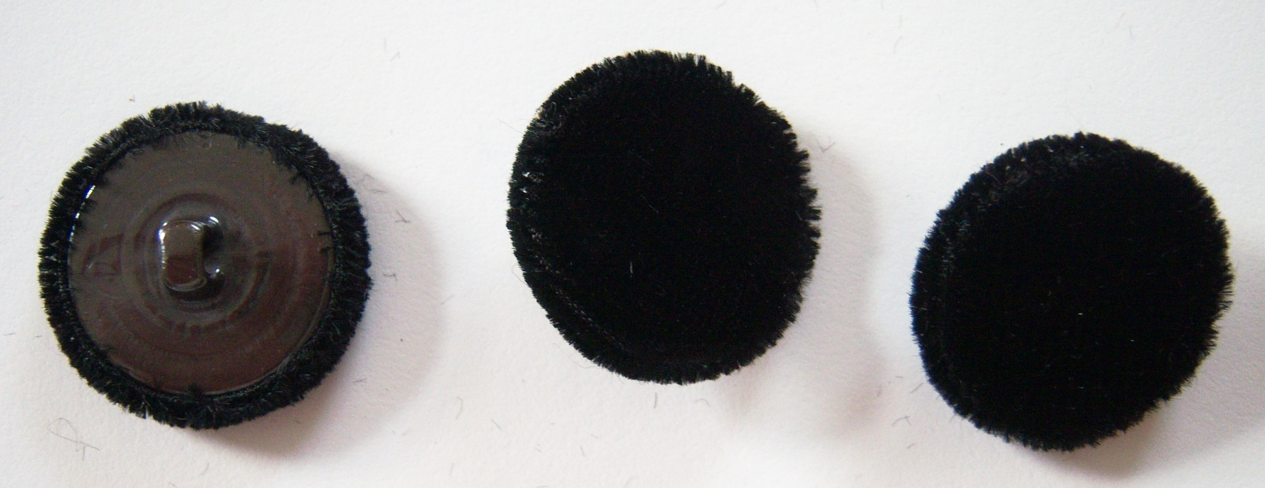 Black Velvet Covered Flat 1" Button