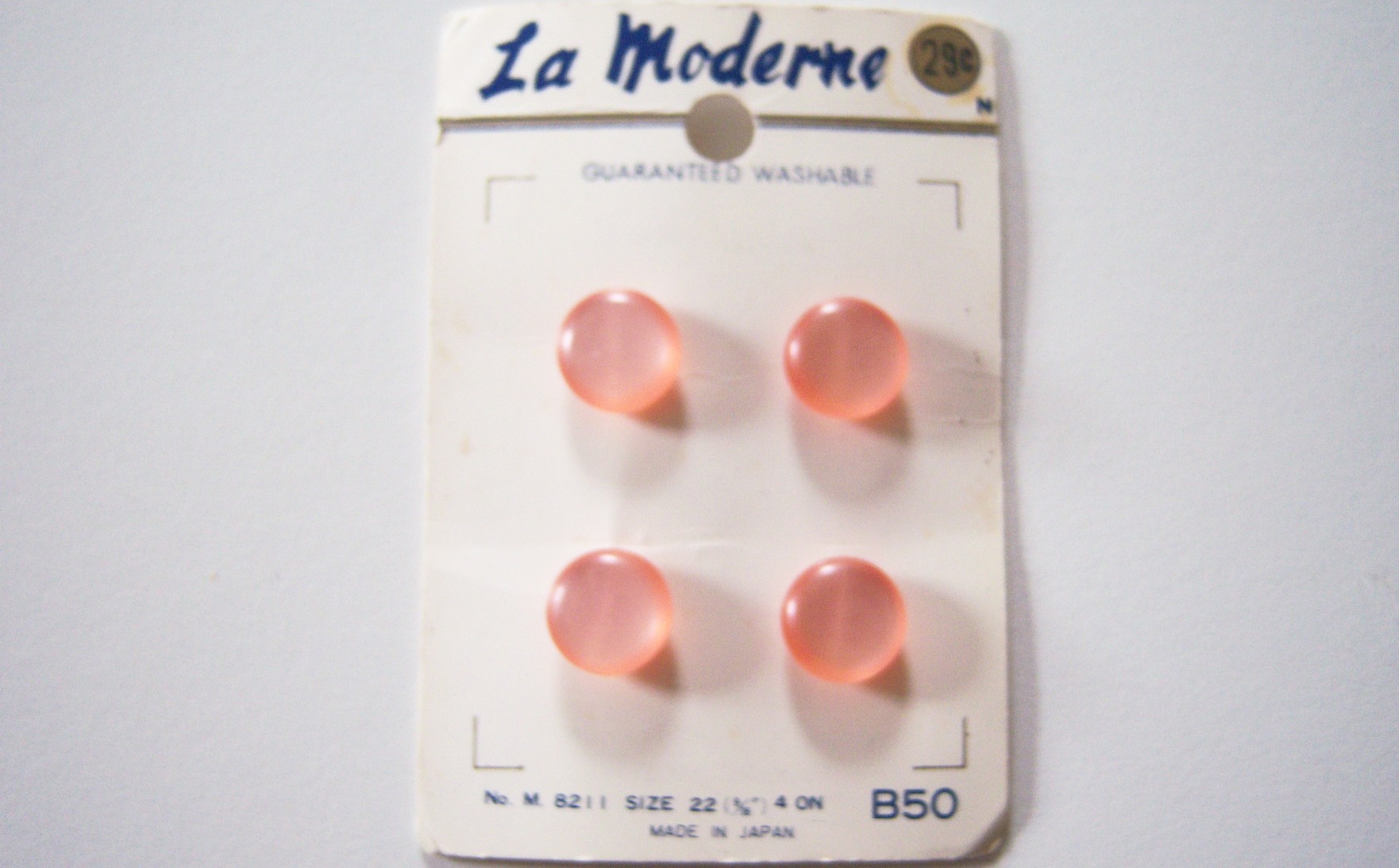 La Moderne Peach 9/16" Button Card