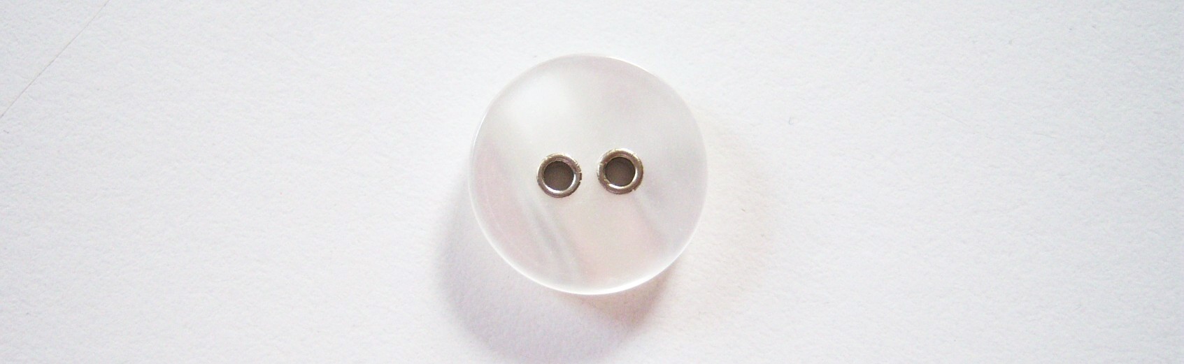 White/Silver 7/16" Pearl Button