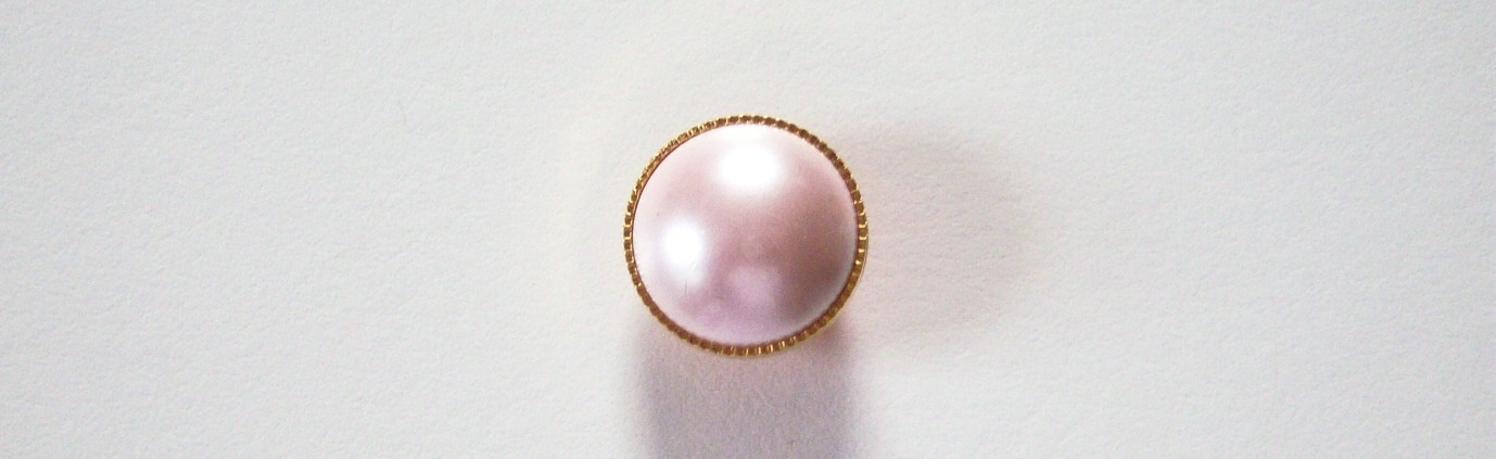 Lt Pink Pearl/Gold 11/16" Button