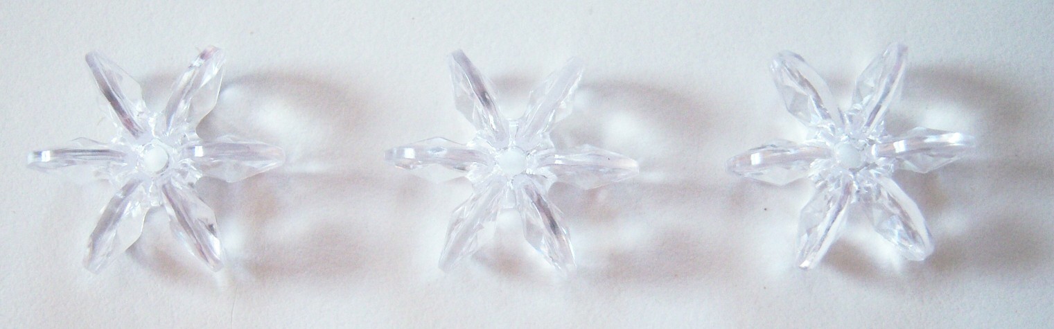 Clear 1/4" x 3/4" Star 1 Hole Poly Bead