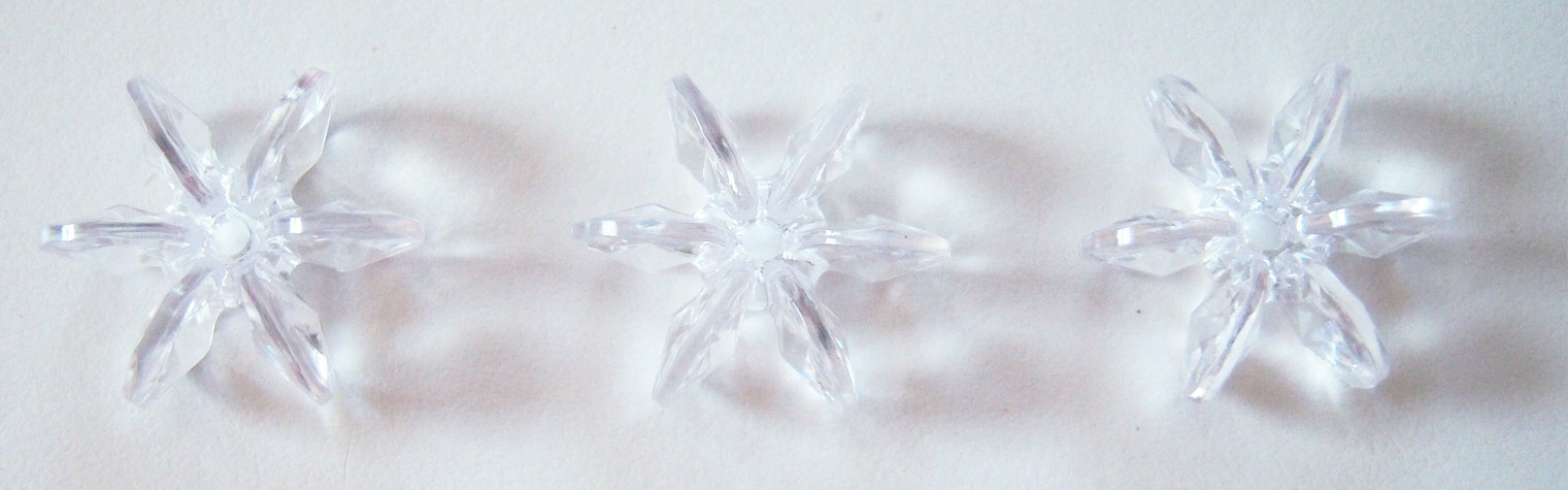 Clear 1/4" x 3/4" Star 1 Hole Poly Bead