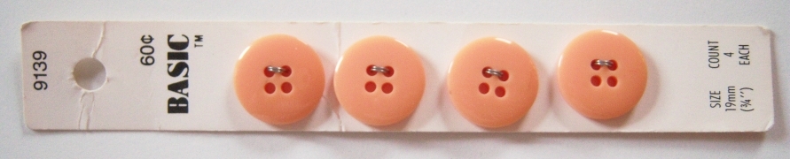 Basic Peach 3/4" Four Button Card
